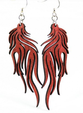1043 2.5 X 1 In. Flame Earrings, Cherry Red
