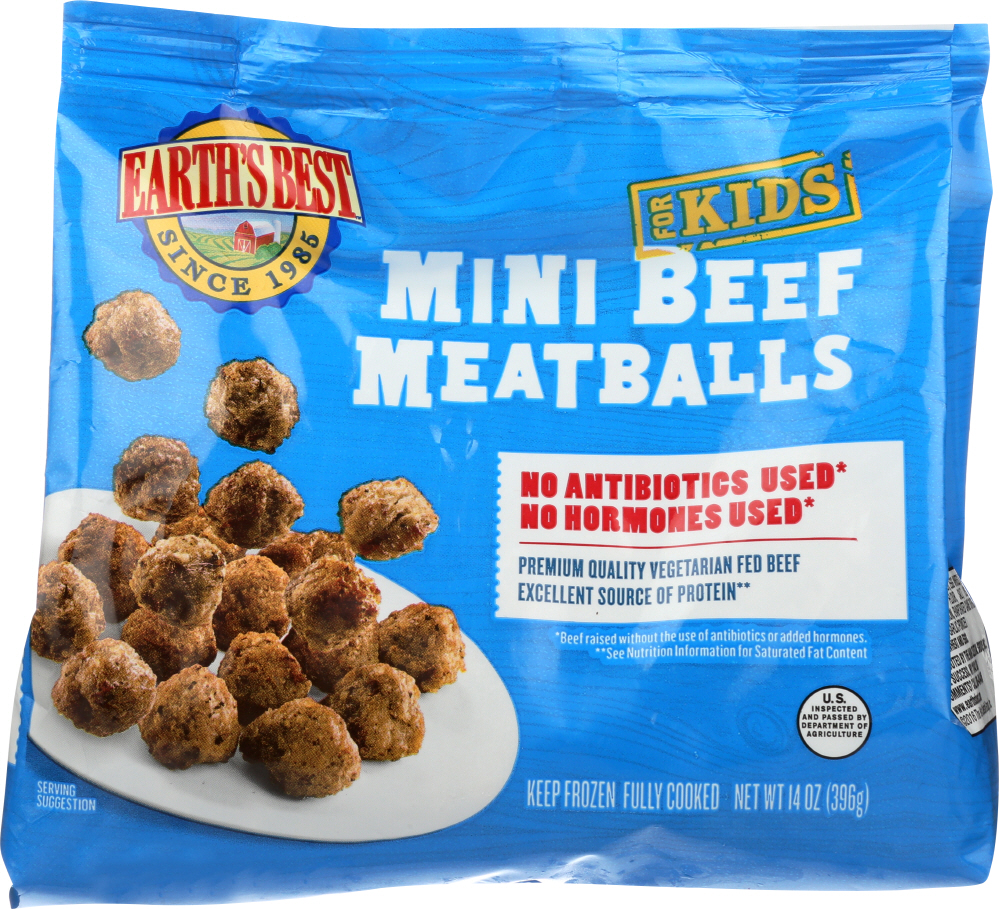 UPC 023923206458 product image for Earths Best KHFM00978569 Fr ozen Baked Beef Mini Meatballs - 14 oz | upcitemdb.com