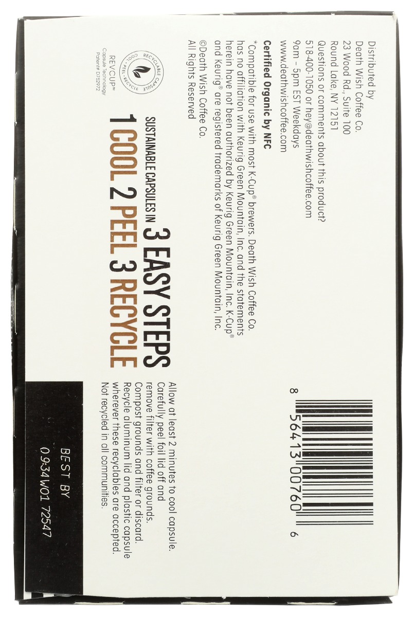 Picture of Death Wish Coffee KHRM00376567 Single Serve Medium Roast Coffee - 10 Cup
