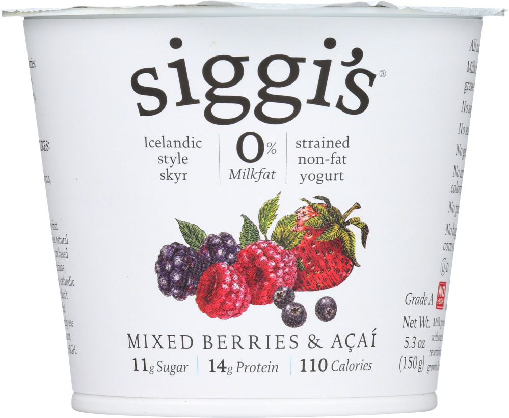 UPC 898248001060 product image for Siggis KHFM00891515 Yogurt Strained Non Fat Icelandic Style Skyr Acai & Mixed Be | upcitemdb.com