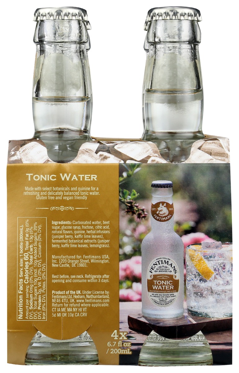 Picture of Fentimans KHRM00374849 26.8 fl oz Mixer Tonic Water - Pack of 4