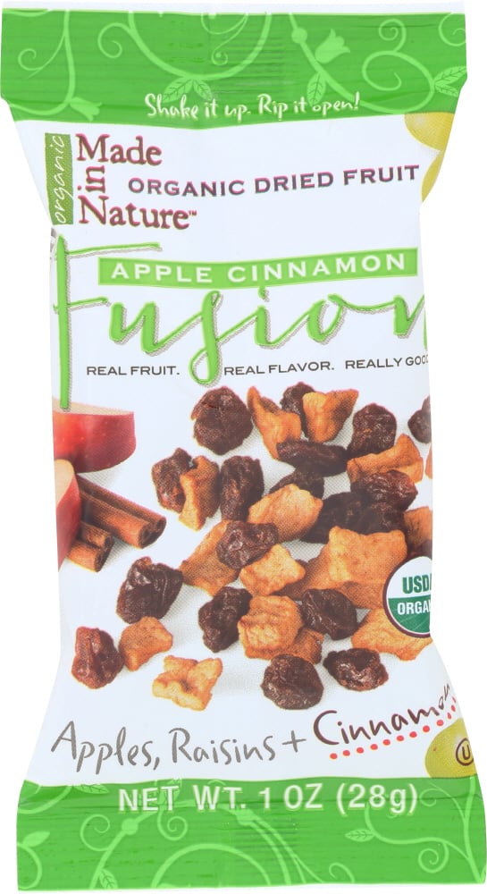 Apple Cinnamon Fusion Organic Dried Fruit by Made In Nature - UPC 720379531126
