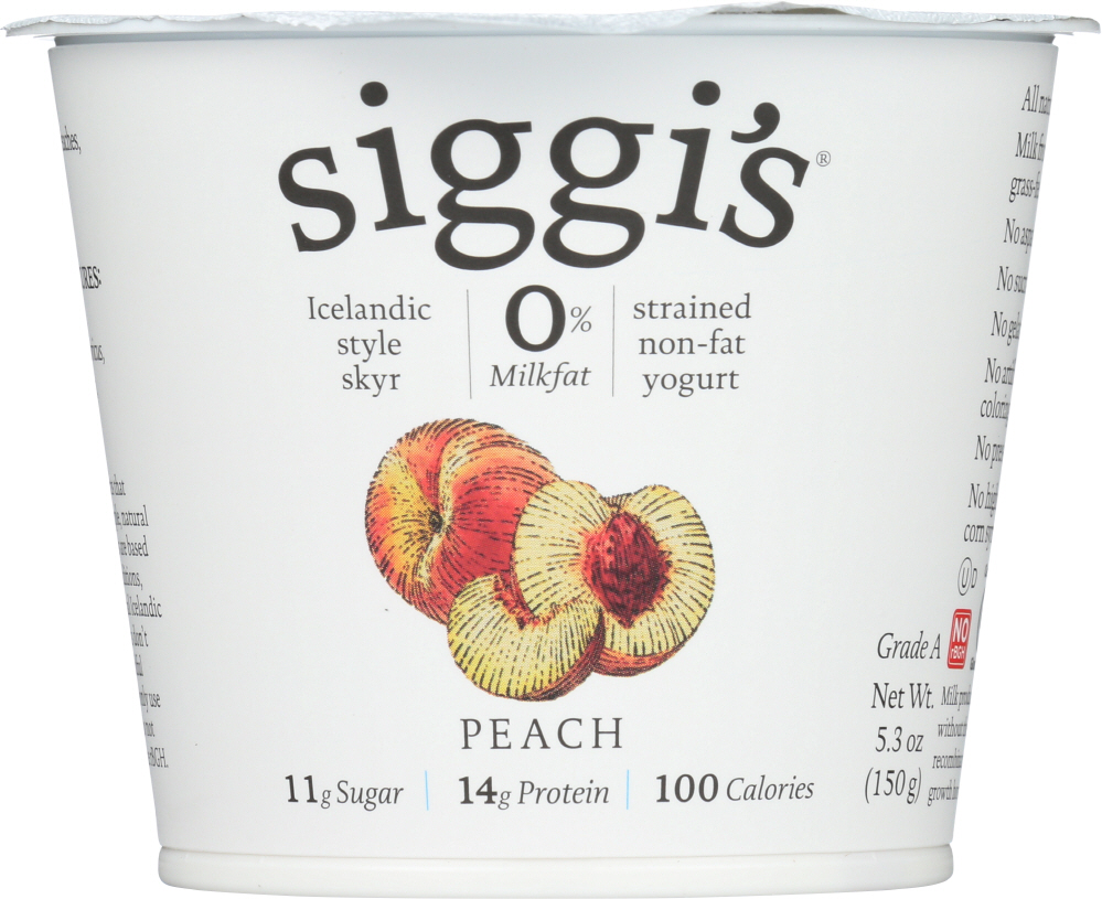 UPC 898248001114 product image for Siggis KHFM00267300 Yogurt Strained Non-Fat Icelandic Style Skyr Peach - 5.3 oz | upcitemdb.com