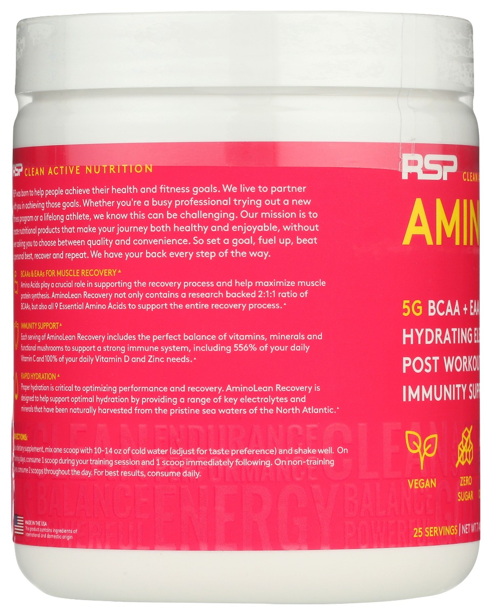 Picture of RSP Nutrition KHCH00383681 210 g Hibiscus Lemonade Aminolean Recovery Supplement