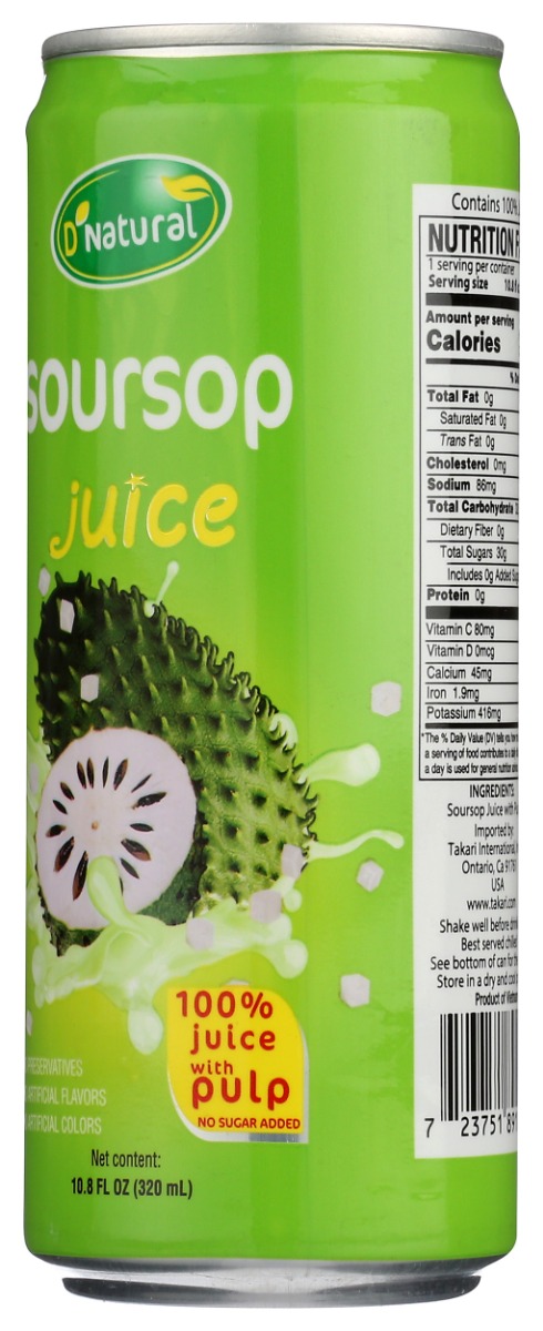 Picture of D Natural KHCH02206576 10.8 oz Soursop Juice
