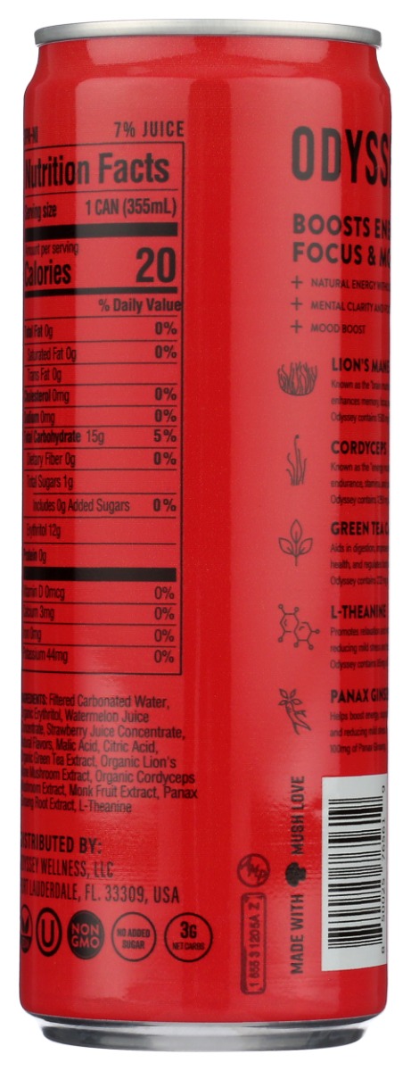 Picture of Odyssey Elixir KHLV02309123 12 fl oz Sparkling Strawberry Watermelon Energy Drink