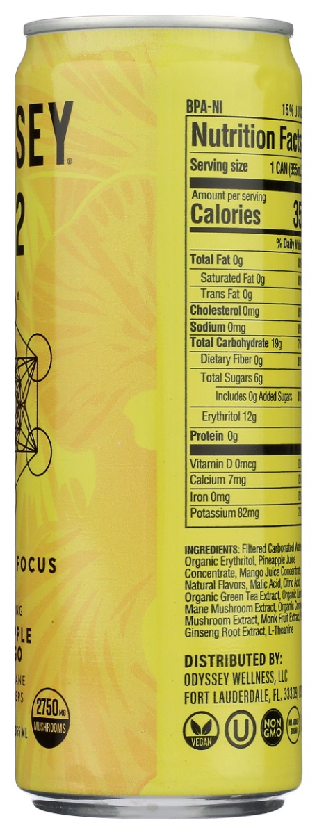Picture of Odyssey Elixir KHLV02309129 12 fl oz Sparkling Pineapple Mango Energy Drink
