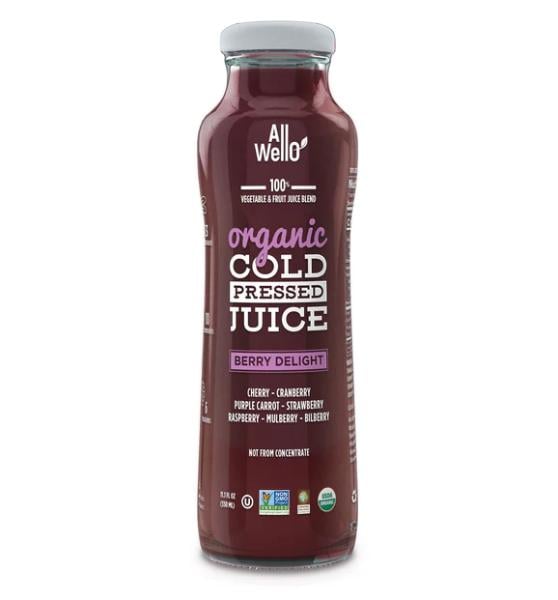 BERRY DELIGHT ORGANIC 100% VEGETABLE & FRUIT COLD PRESSED JUICE BLEND