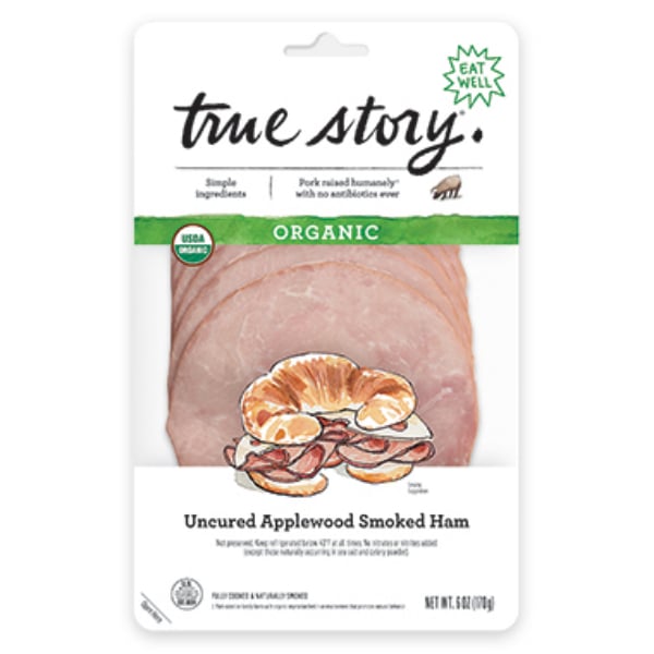 True Story 6 oz Organic Uncured Applewood Smoked Ham