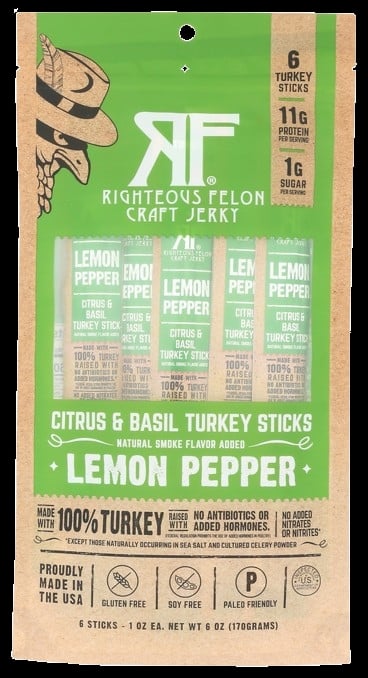 6 oz Lemon Pepper Turkey Stick, Pack of 6