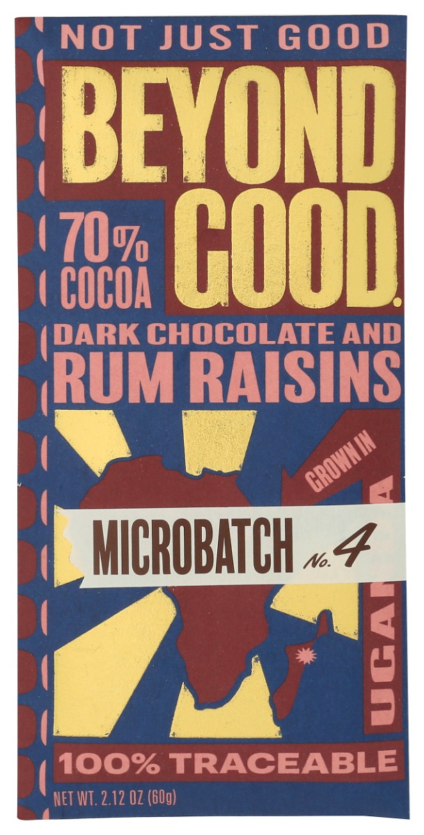 Microbatch 70 Percent Dark Chocolate Bar with Rum Raisins - 2.12 oz