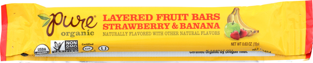 UPC 190912100025 product image for Pure Organics KHFM00295694 0.63 oz Strawberry & Banana Pure Layered Fruit Bars | upcitemdb.com