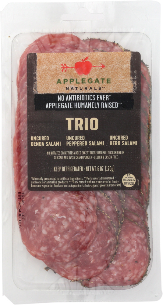 UPC 025317668569 product image for Applegate Naturals KHFM00326465 Natural Genoa Trio Uncured Salami 6 oz | upcitemdb.com