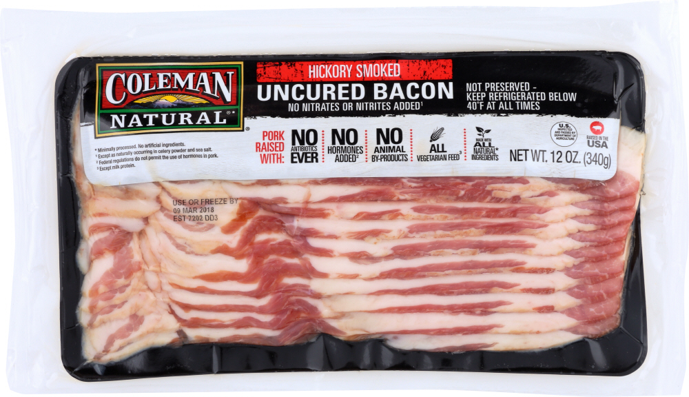 UPC 051611165893 product image for Coleman Natural KHFM00305192 Uncured Bacon Pork 12 oz | upcitemdb.com