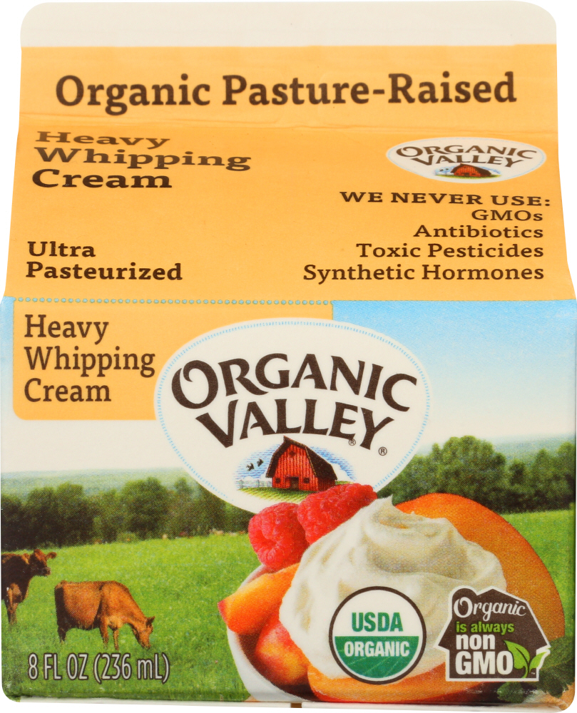 UPC 093966000344 product image for Organic Valley KHFM00705442 Ultra Pasteurized Heavy Whipping Cream - 8 oz | upcitemdb.com