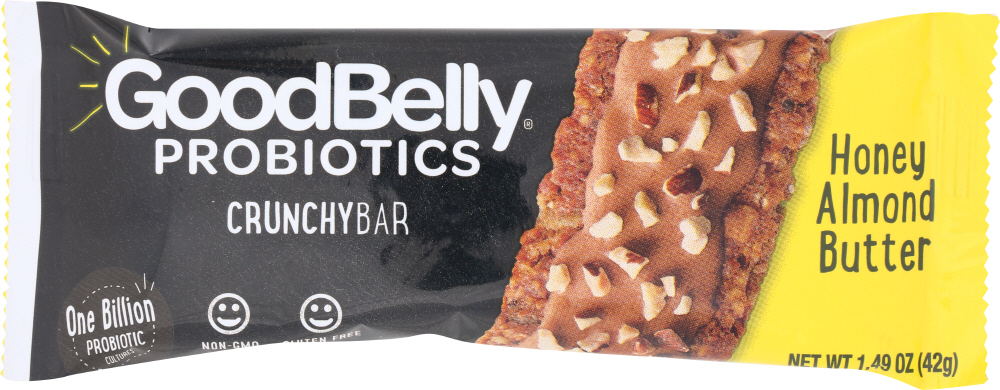 GoodBelly Honey Almond Butter Probiotics Crunchy Bar