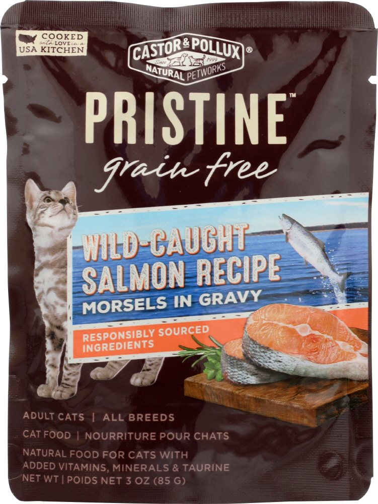 Khfm00302813 Pristine Grain Free Wild Caught Salmon Recipe Morsels In Gravy - 3 Oz