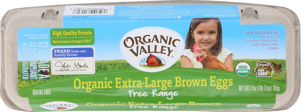 Organic Valley Free Range Extra Large Brown Eggs - 1 D ozen