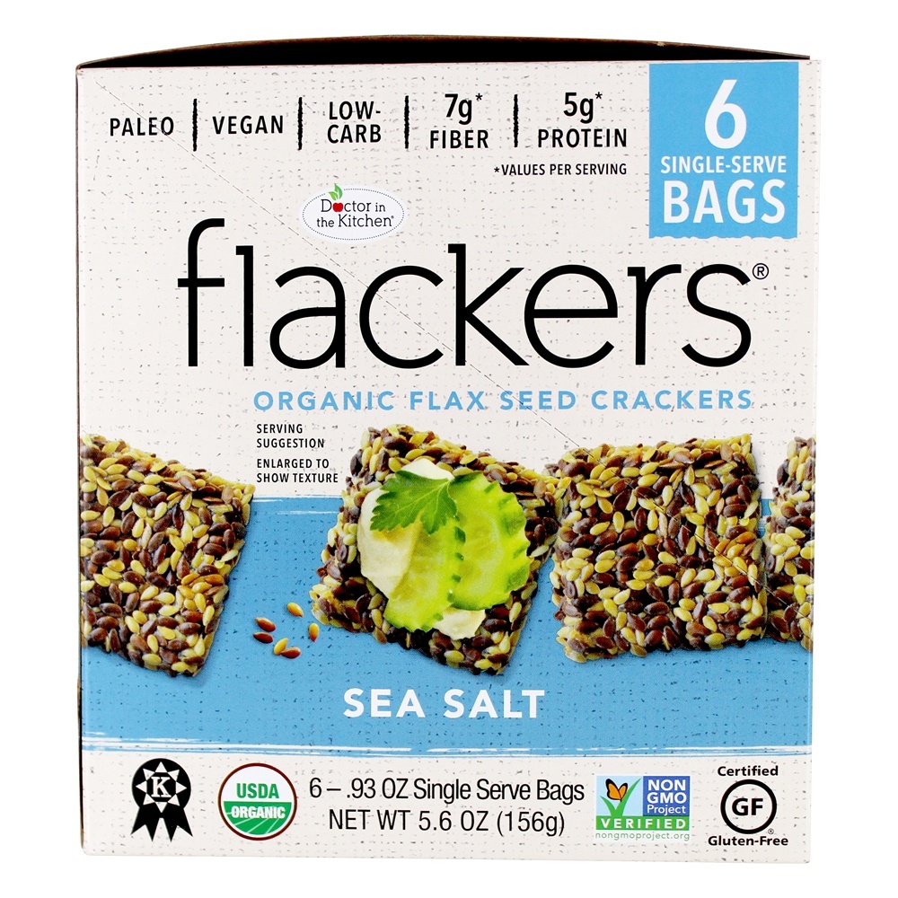 Khfm00334324 5.6 Oz Sea Salt Flaxseed Crackers - 6 Bags
