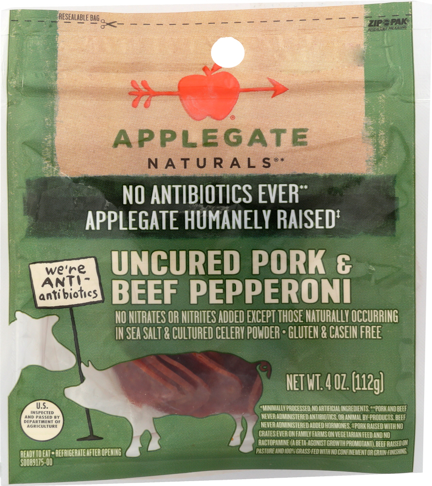 UPC 025317128667 product image for Applegate Farms KHFM00910109 4 oz Uncured Pepperoni Pork | upcitemdb.com