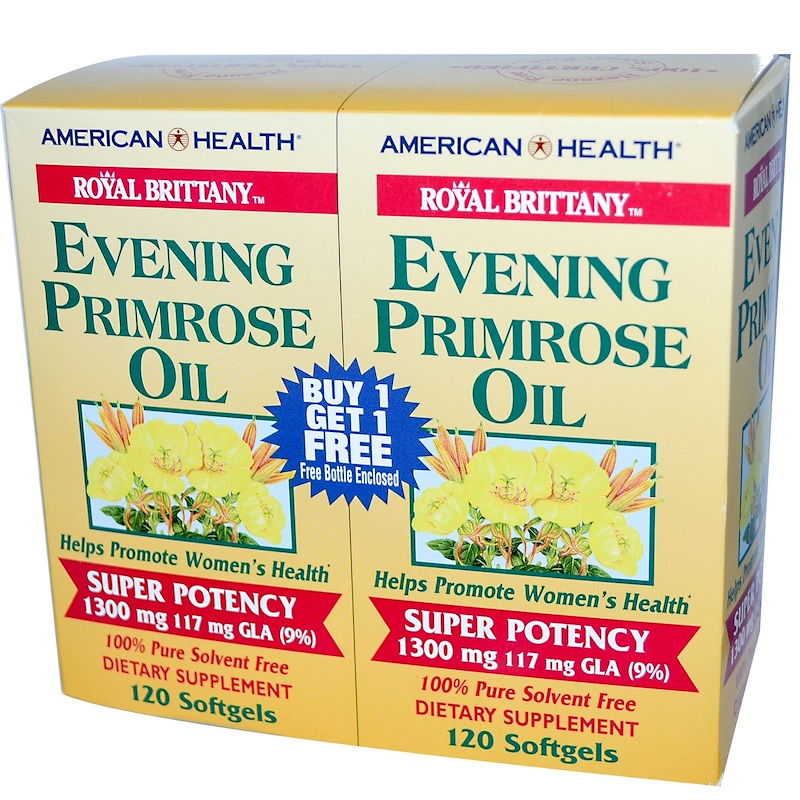 American Health Khlv00032193 1300 Mg Royal Brittany Evening Primrose Oil Softgels, 120 Count - Pack Of 2