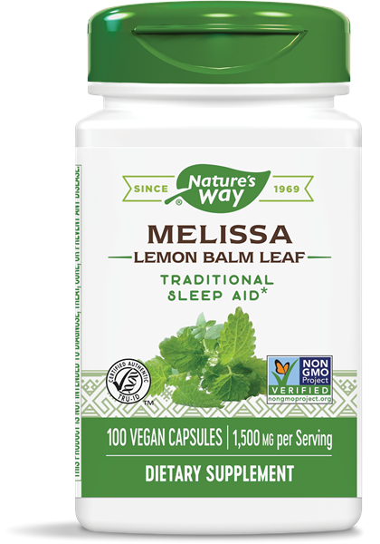 Khlv00314393 Melissa Lemon Balm Leaf Vegetarian Capsules, 100 Count