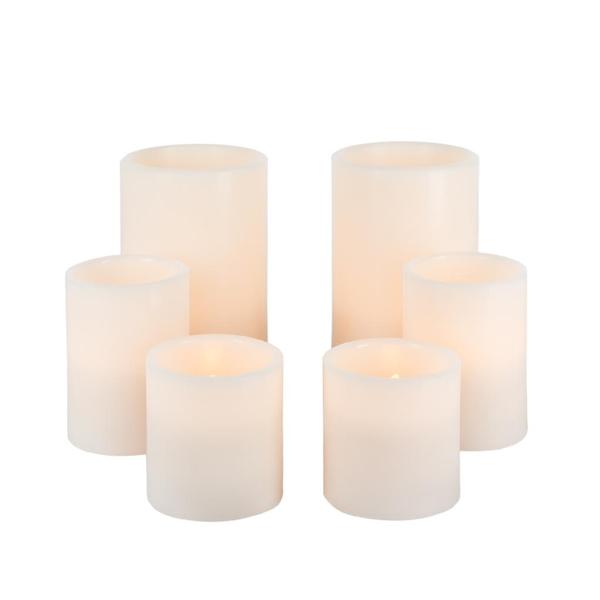 Gerson 44128ec Wax Straight Edge 1000 Hour Candles With Soft Glow Flicker & Full Body Glow - Set Of 6