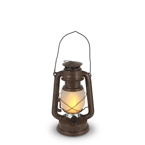 Gerson 44141ec 9.5 In. Tall Brown Hurricane-style Camping Lantern With Fire Glow & Dimmer Switch - Set Of 2
