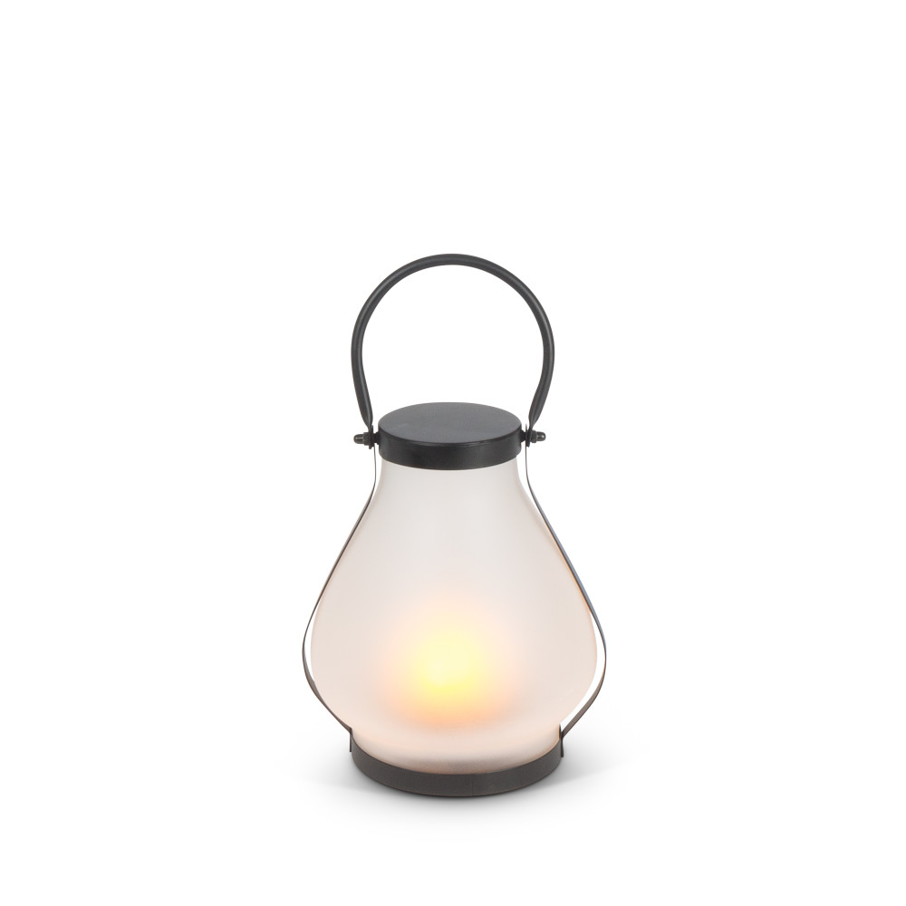 Gerson 44220ec 7.25 In. Tall Black School House Lantern With Fire Glow Led Lights & Timer