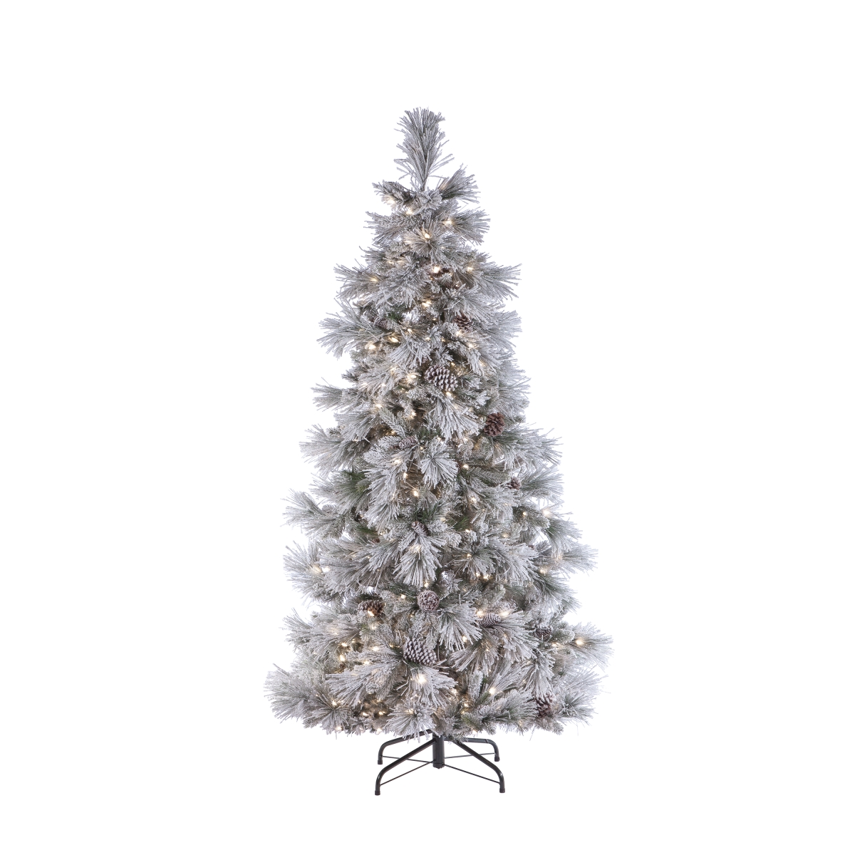 5852--70c 7 Ft. Pre-lit Lightly Flocked Snowbell Pine With 450 Twinkle Lights