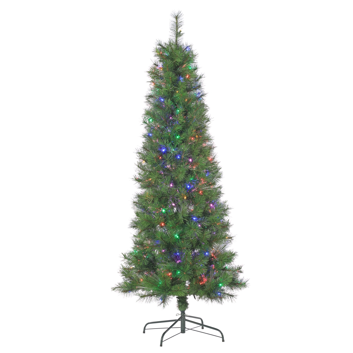 6520--65M 6.5 ft. Multi-Style Pre-Lit Mixed Needle Fiber Optic Tree with 200 Multi-Colored LED Lights