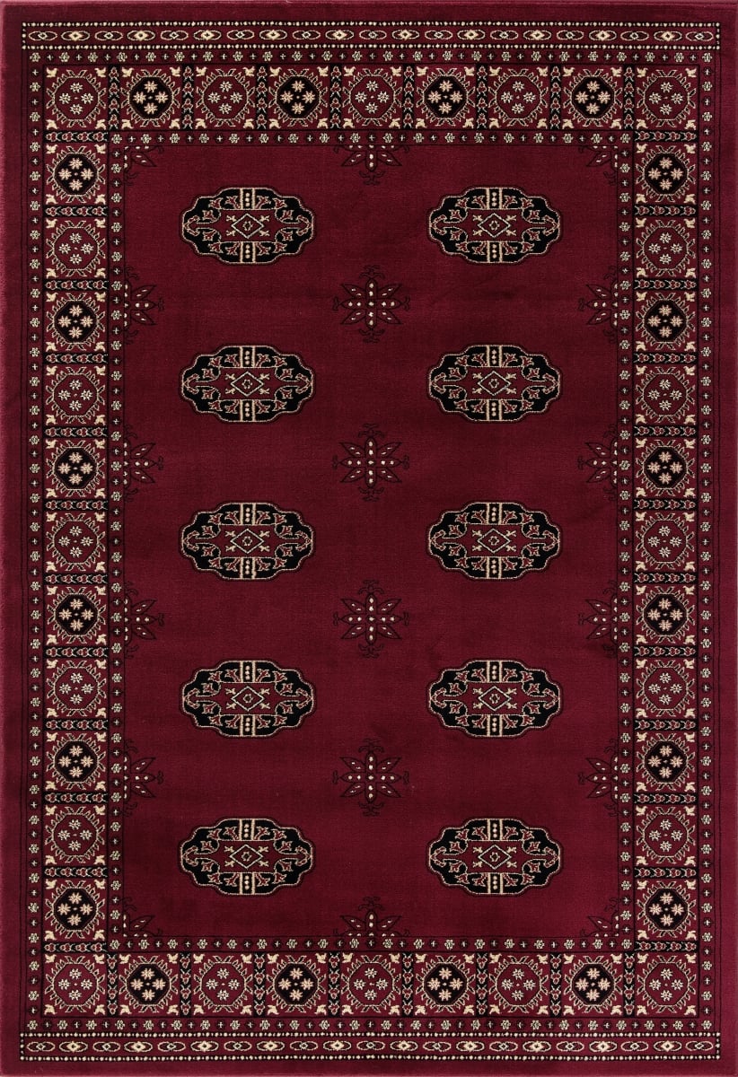 C483.03.rd.4x6 4 X 6 Ft. Classic Bokhara Traditional & Oriental Rug, Red & Black
