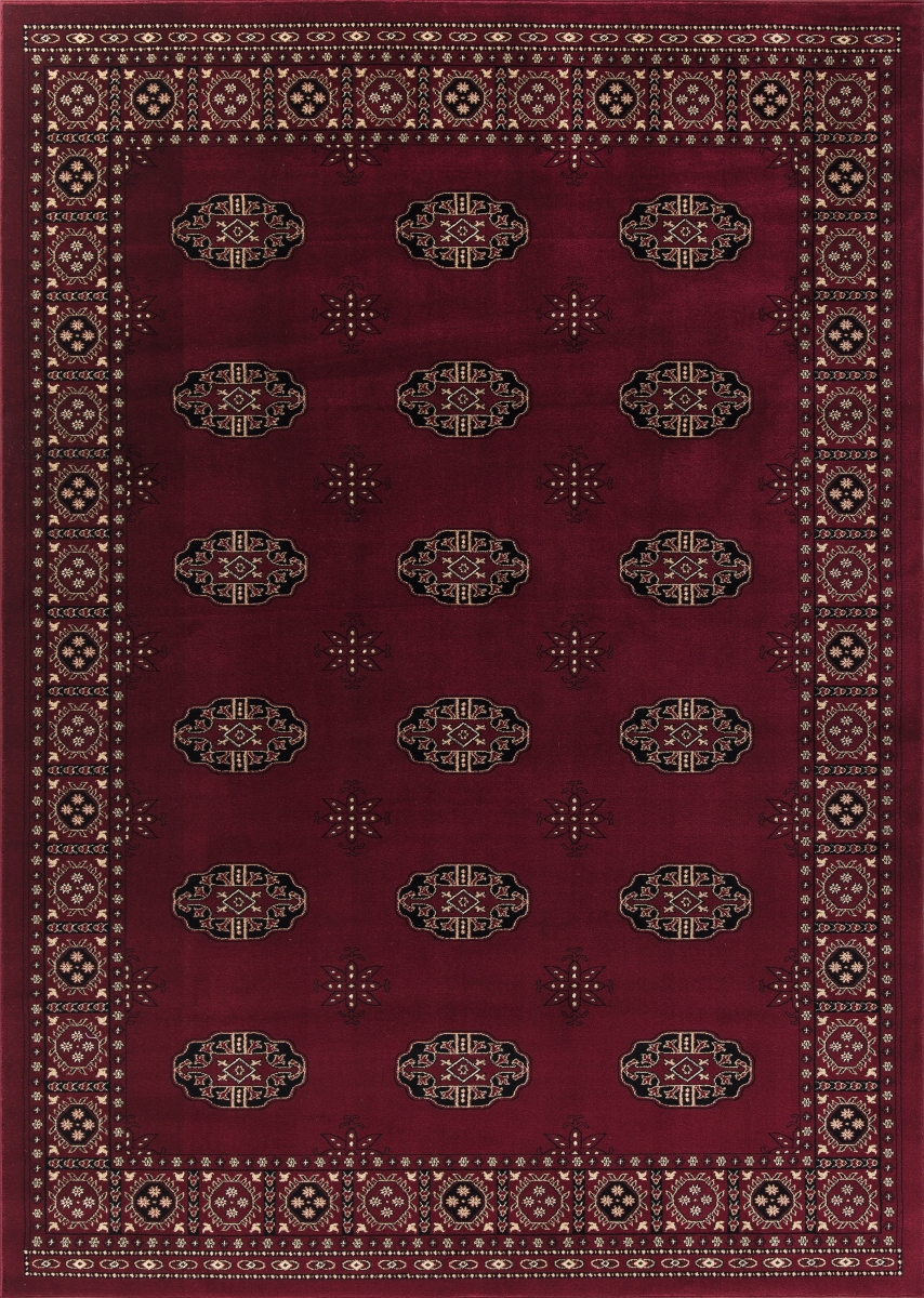 C483.03.rd.7x9 7 X 9 Ft. Classic Bokhara Traditional & Oriental Rug, Red & Black