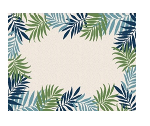 Iofn.04.cr.8x10 8 X 10 Ft. Island Breeze Palms Floral & Botanical Rug, Cream & Green