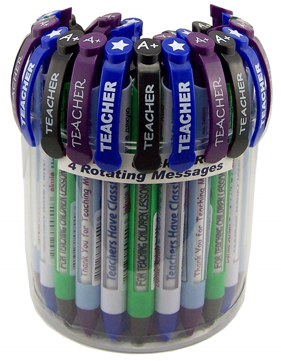 9020 Teacher Appreciation Canister Pen With Rotating Messages - Pack Of 6
