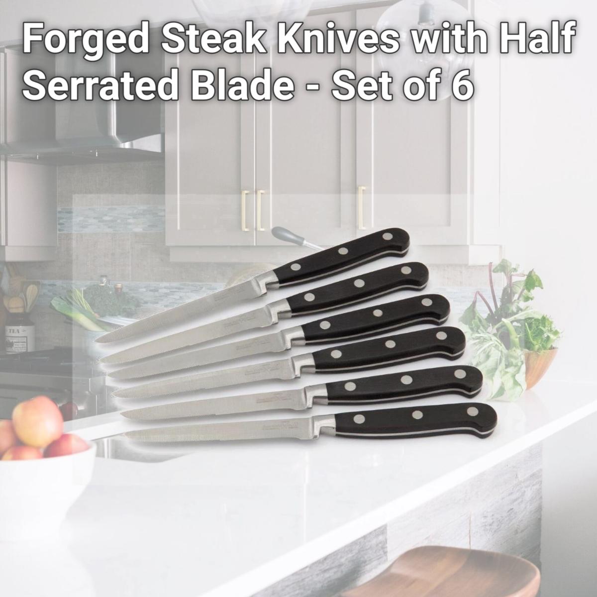 Picture of ILSA V2260 Forged Steak Knives with Half Serrated Blade - Set of 6