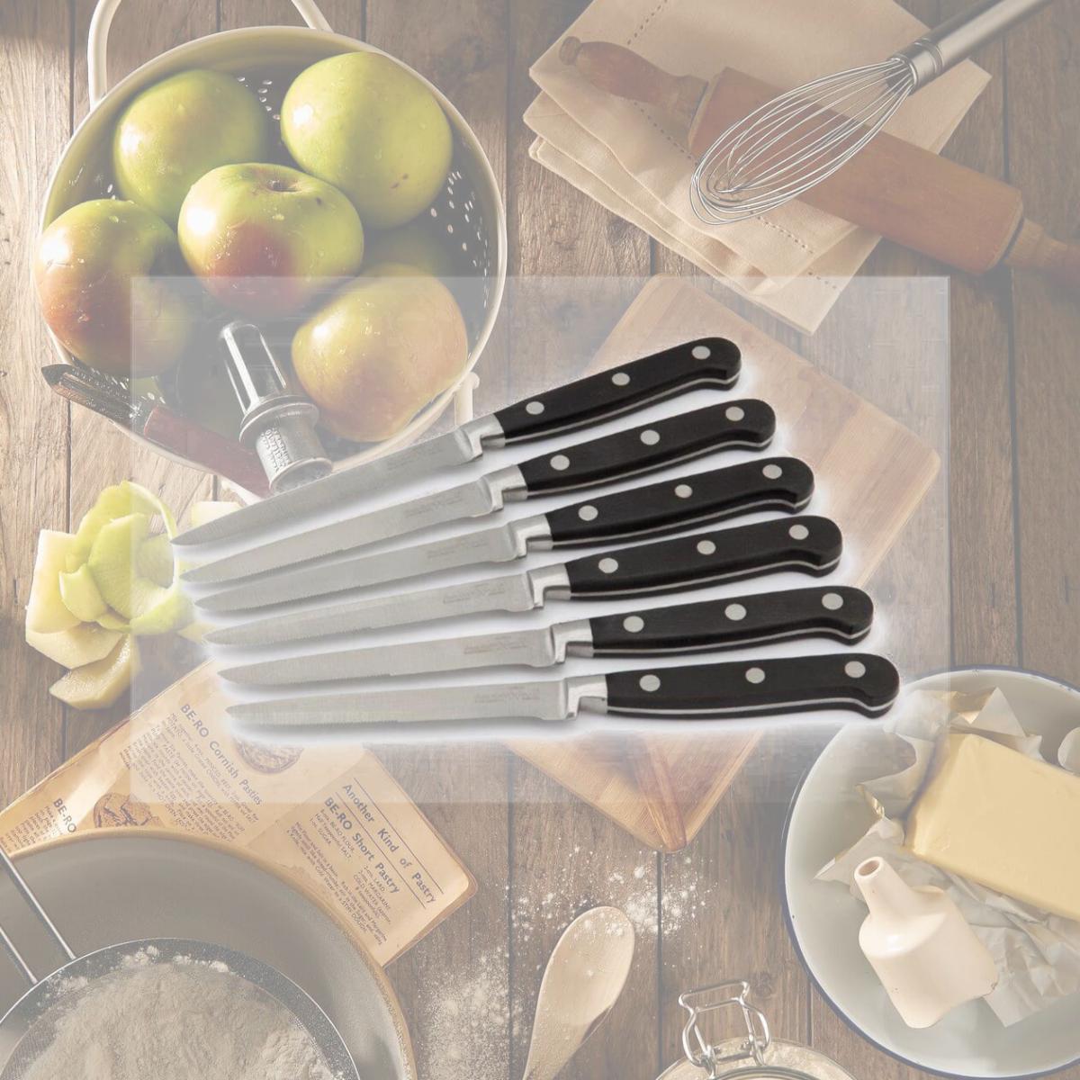 Picture of ILSA V2260 Forged Steak Knives with Half Serrated Blade - Set of 6
