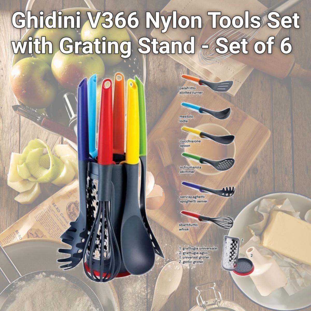 Picture of Ghidini V366 Nylon Tools Set with Grating Stand - Set of 6