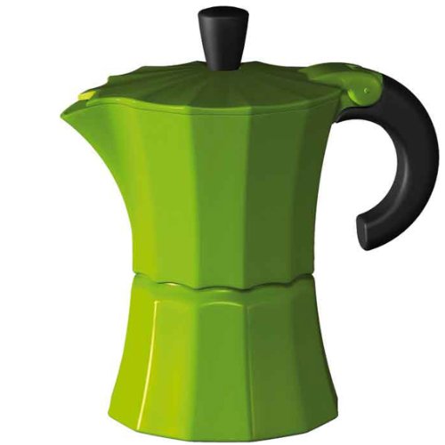 Gnali & Zani V210v-3 Aluminum Stovetop Espresso Maker Green Measures - 3 Cup