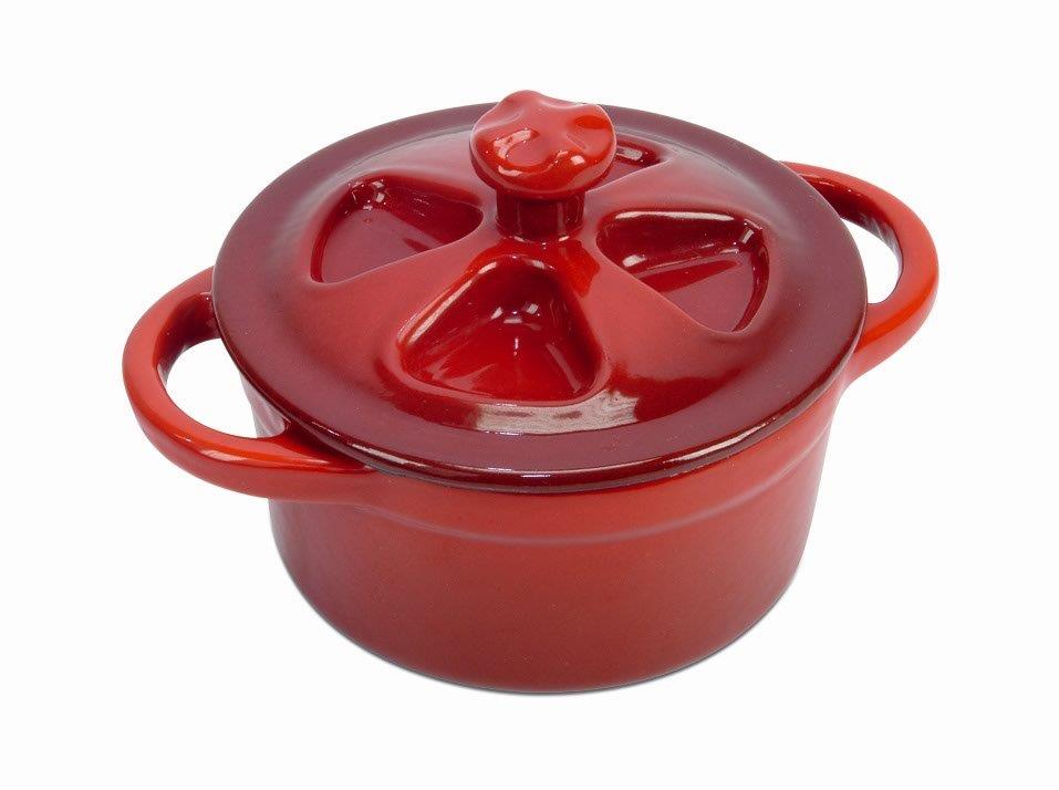 V145r 4 In. Mini Cocotte- Round With Lid, Red
