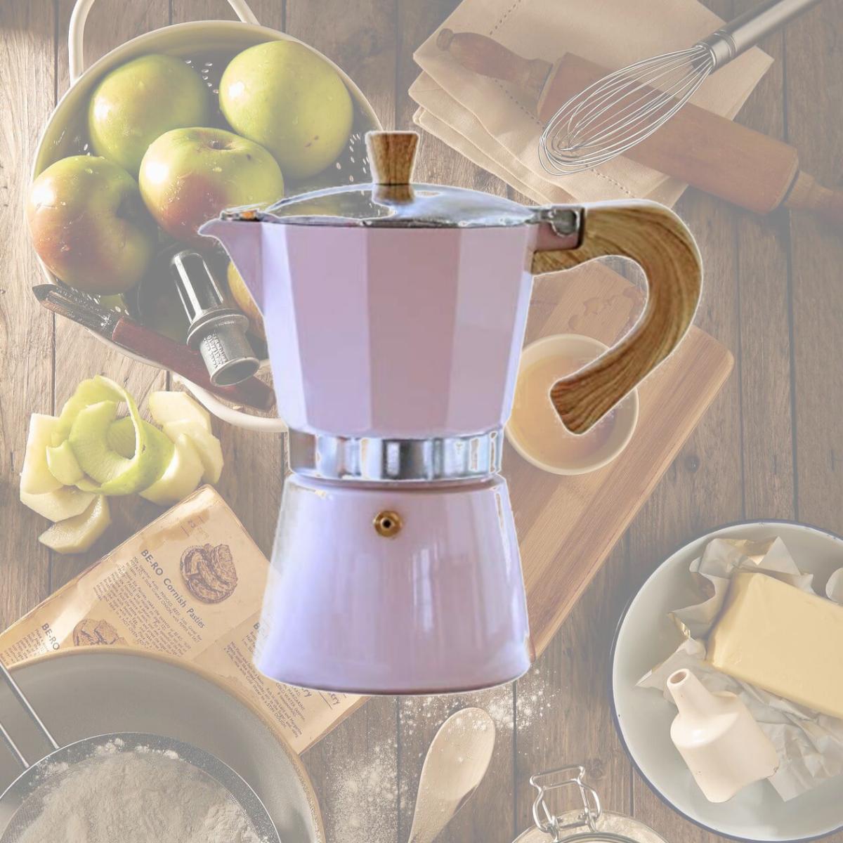 Picture of Gnali & Zani V701-6 6 Cup Espresso Maker with Induction Bottom, Pink