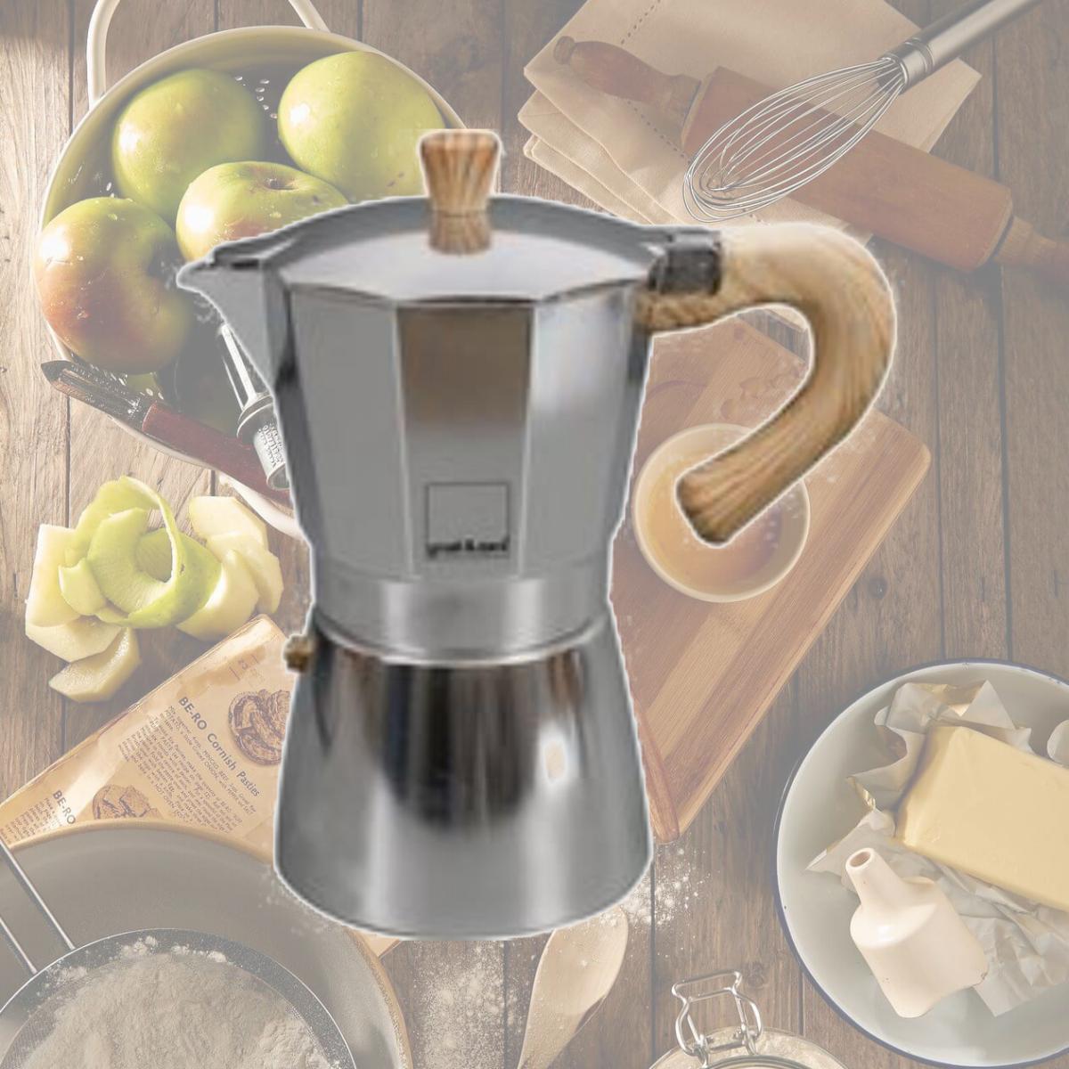 Picture of Gnali & Zani V702-9 9 Cup Espresso Maker with Induction Bottom, Light Blue
