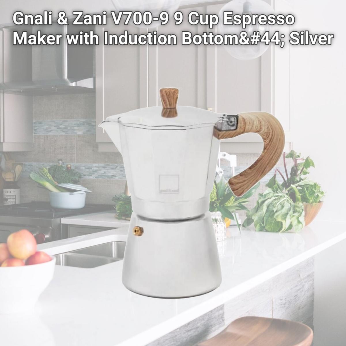 Picture of Gnali & Zani V700-9 9 Cup Espresso Maker with Induction Bottom, Silver