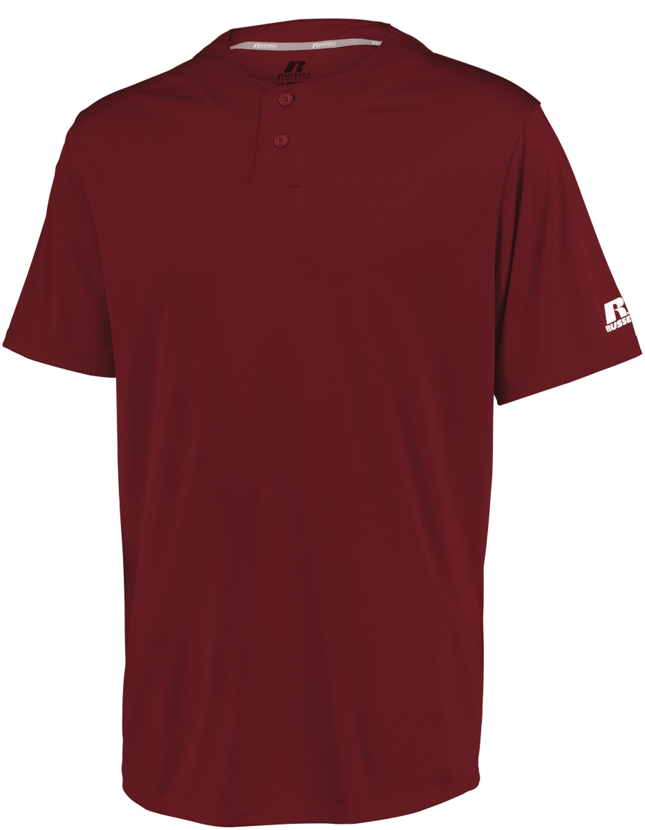 Youth Performance Two-Button Solid Jersey, Cardinal - Extra Large