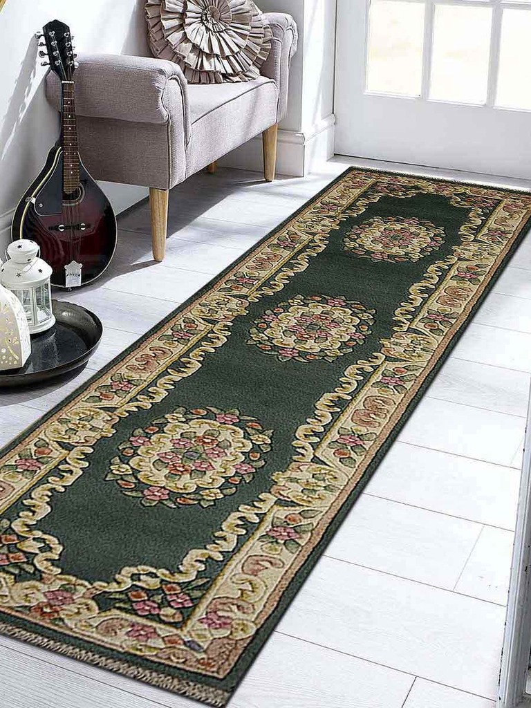 2 Ft. 6 In. X 10 Ft. Oriental Hand Knotted Persian Aras Wool Area Rug, Green