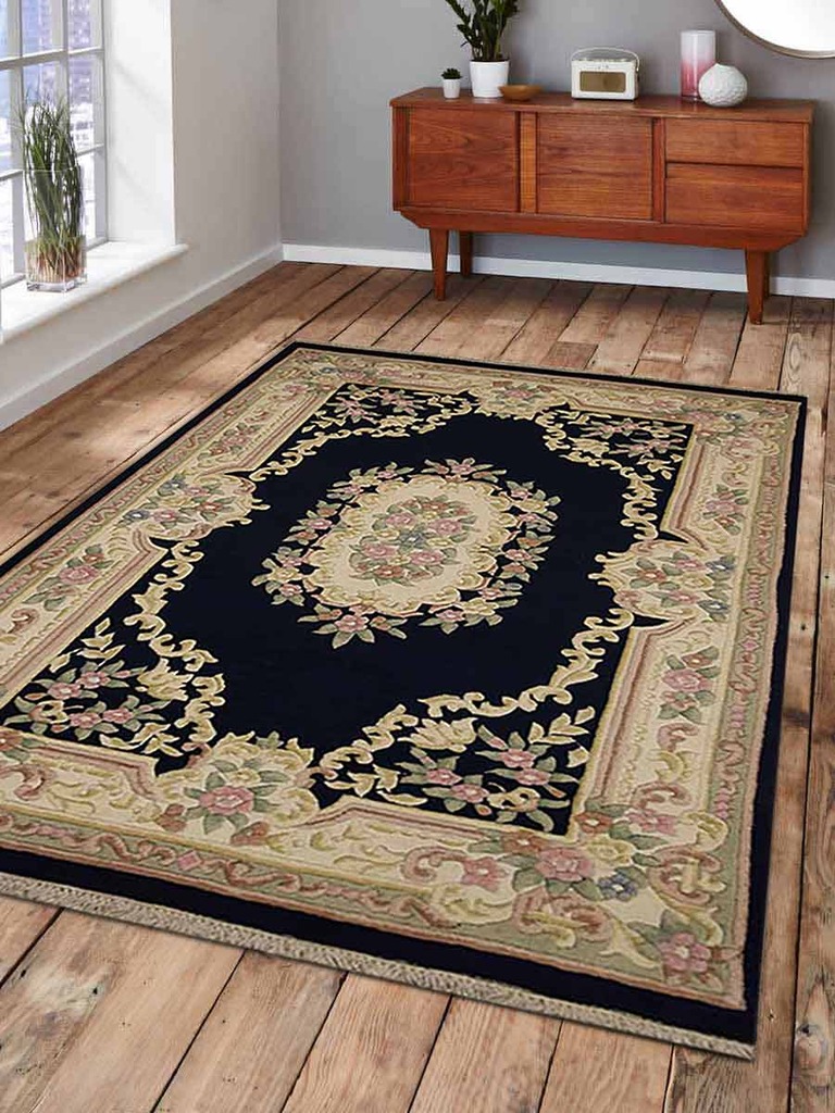 2 X 3 Ft. Oriental Hand Knotted Persian Aras Wool Area Rug, Navy