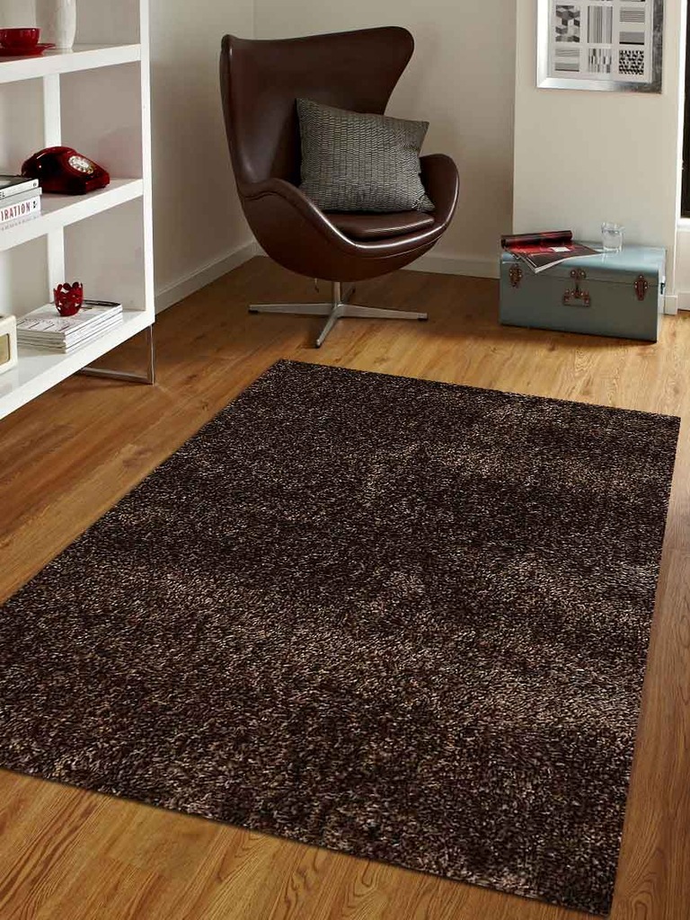 K00105t0104a9 5 X 8 Ft. Shag Solid Hand Tufted Polyester Area Rug, Beige & Brown