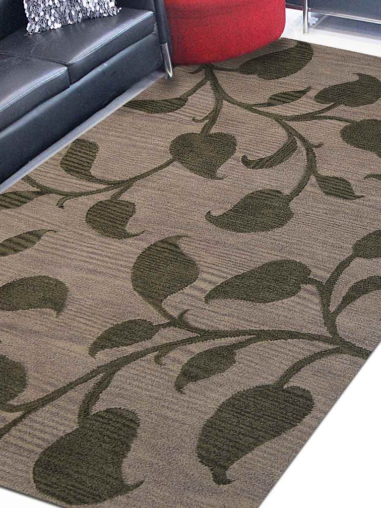 5 X 8 Ft. Floral Hand Tufted Woolen Area Rug, Beige & Green