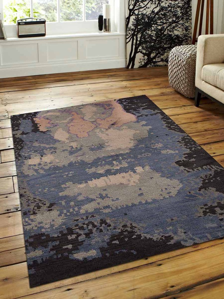 5 X 8 Ft. Contemporary Hand Knotted Woolen Area Rug, Multicolored