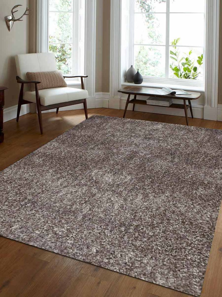 8 X 10 Ft. Solid Hand Tufted Polyester Area Rug, Silver & White